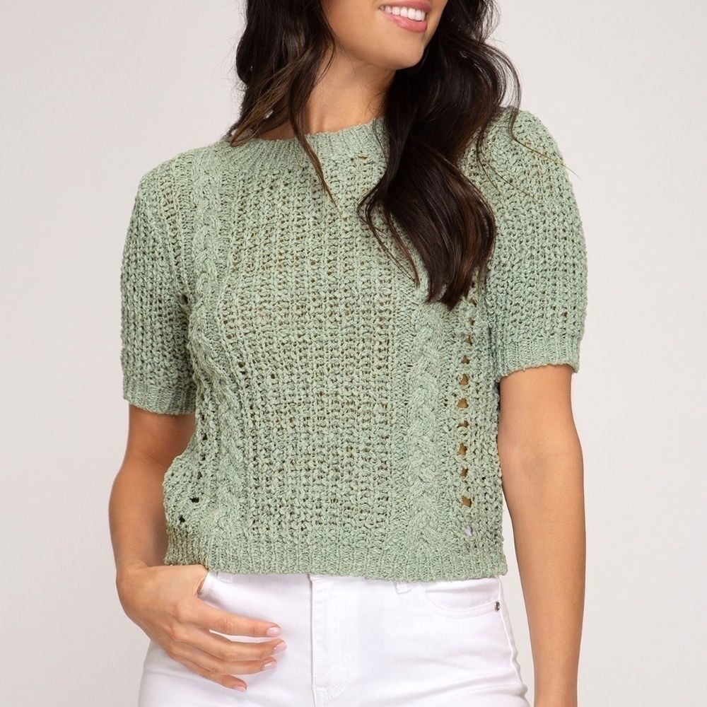 NWT She and sky Olive knit top